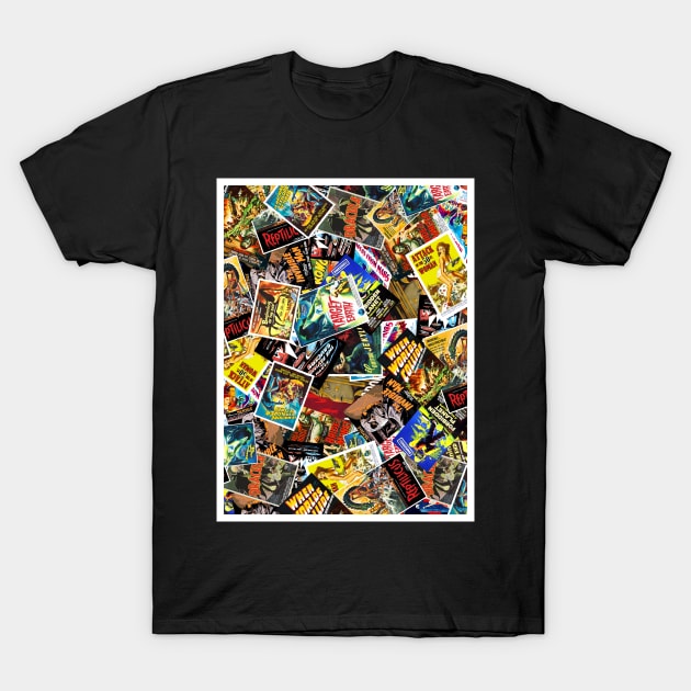 Vintage Movie Poster Collage #2 T-Shirt by RockettGraph1cs